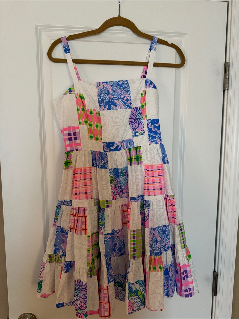 Lilly Pulitzer Patchwork Sundress in Blue, Pink & Green Worn once